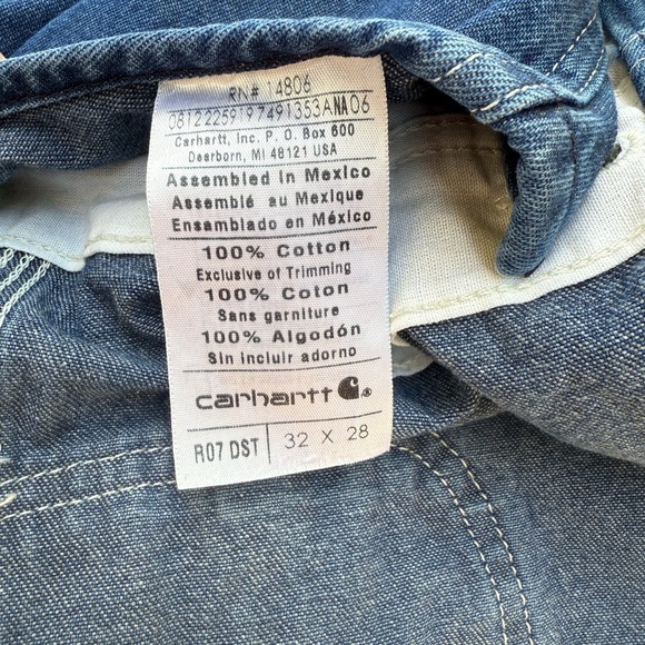 Carhartt Dark Blue Denim work Overalls - Picture 4 of 7